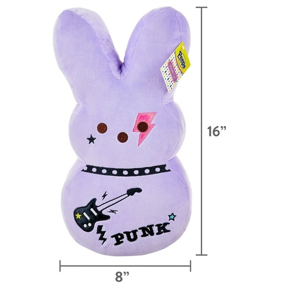 Peeps Large 16”Plush Bunny Emo Punk Rock Purple With Free Gift NWT - Picture 4 of 4